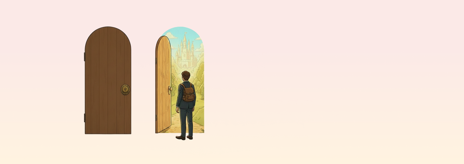 Stylized halftone image of a mountain peak with a beige sky