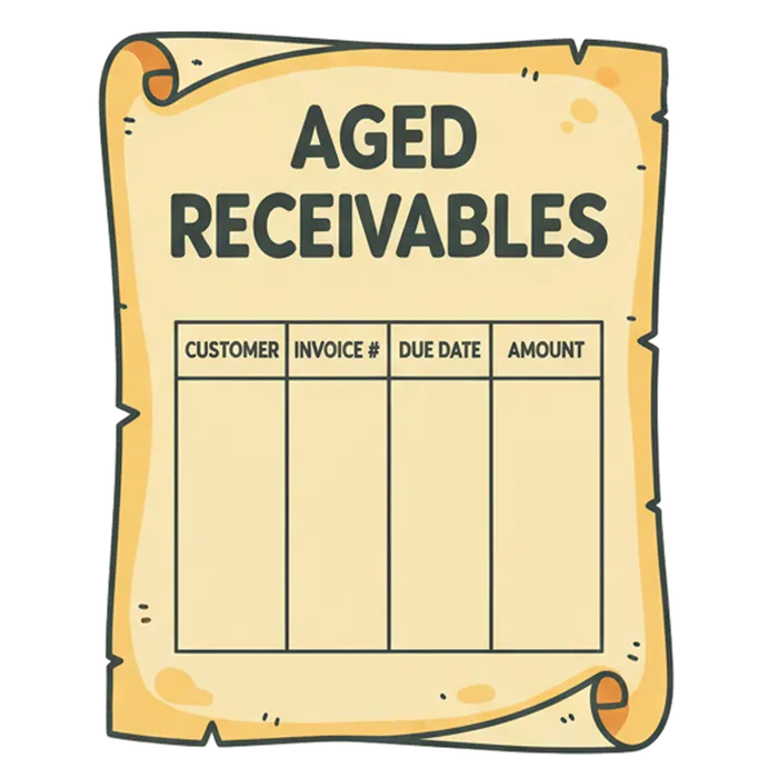 Illustrated aged receivables scroll