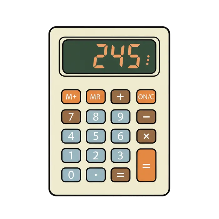 Illustrated retro calculator