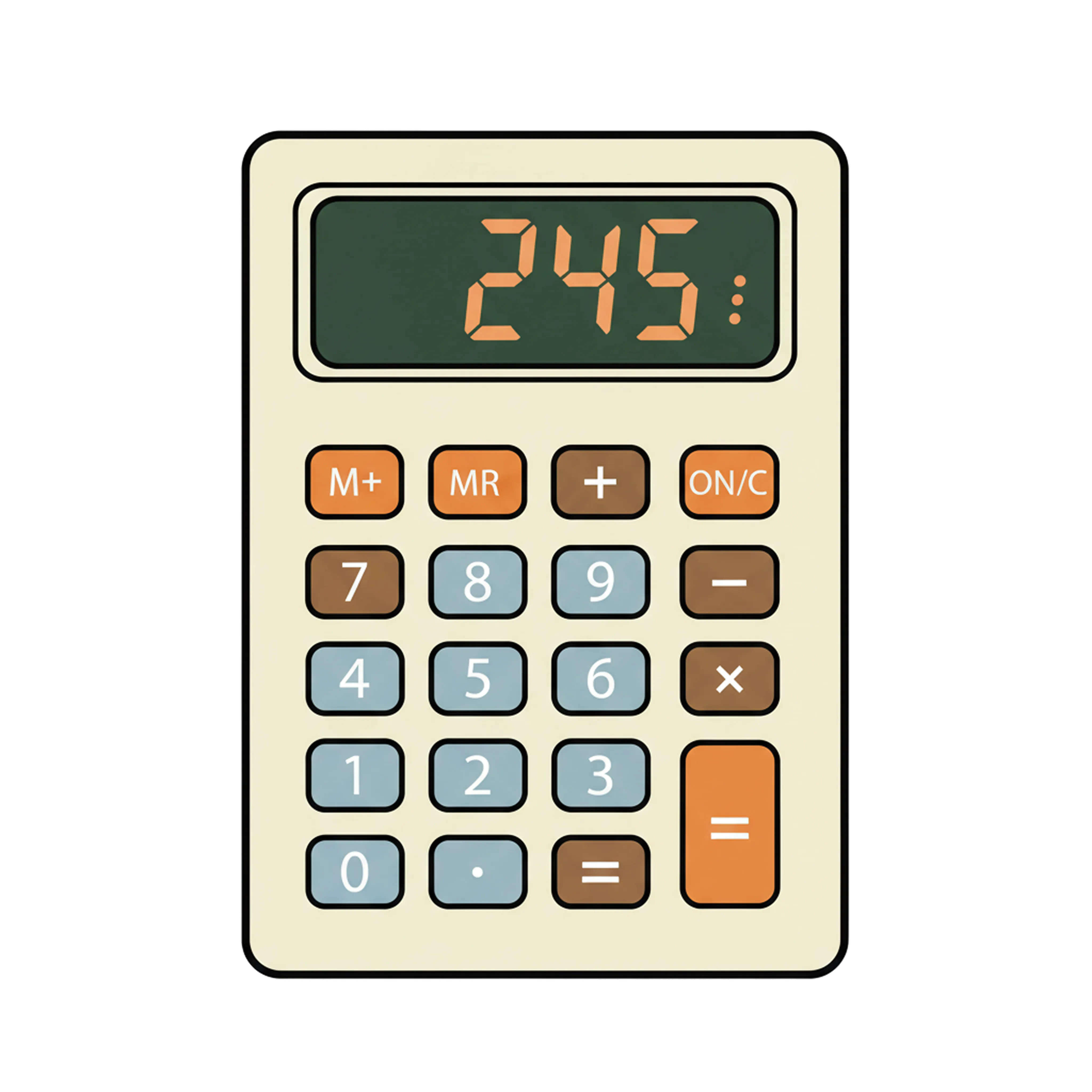 Illustrated retro calculator