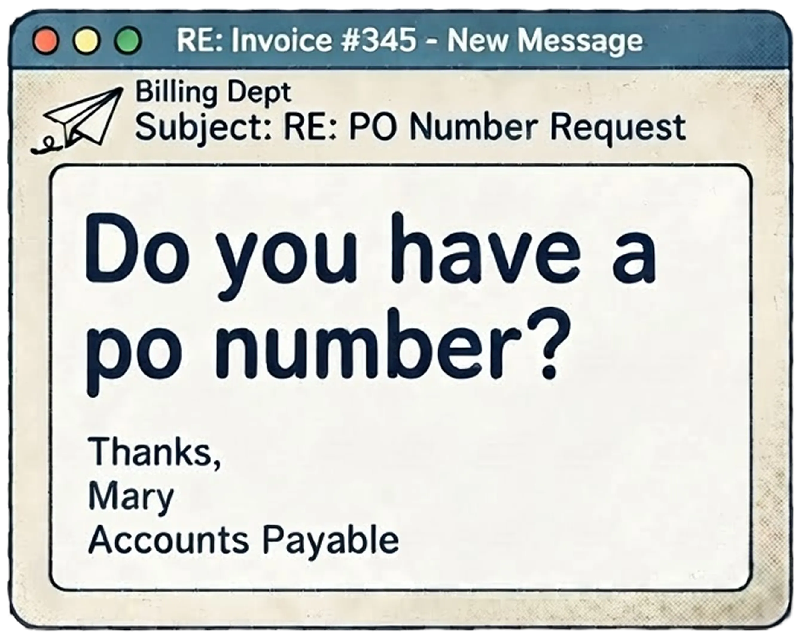 Getting the PO number before the invoice falls due