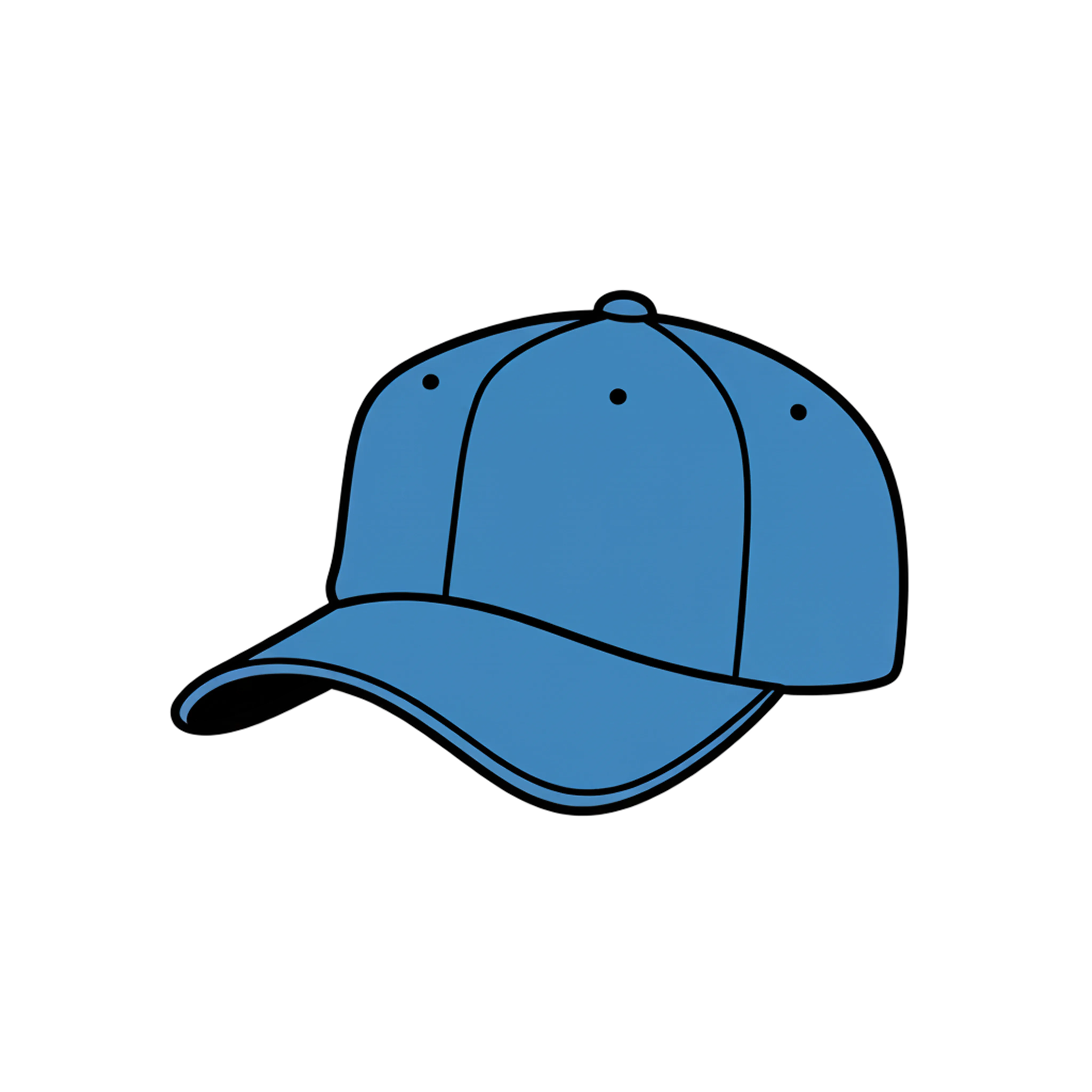 A blue baseball cap on a soft blue gradient background