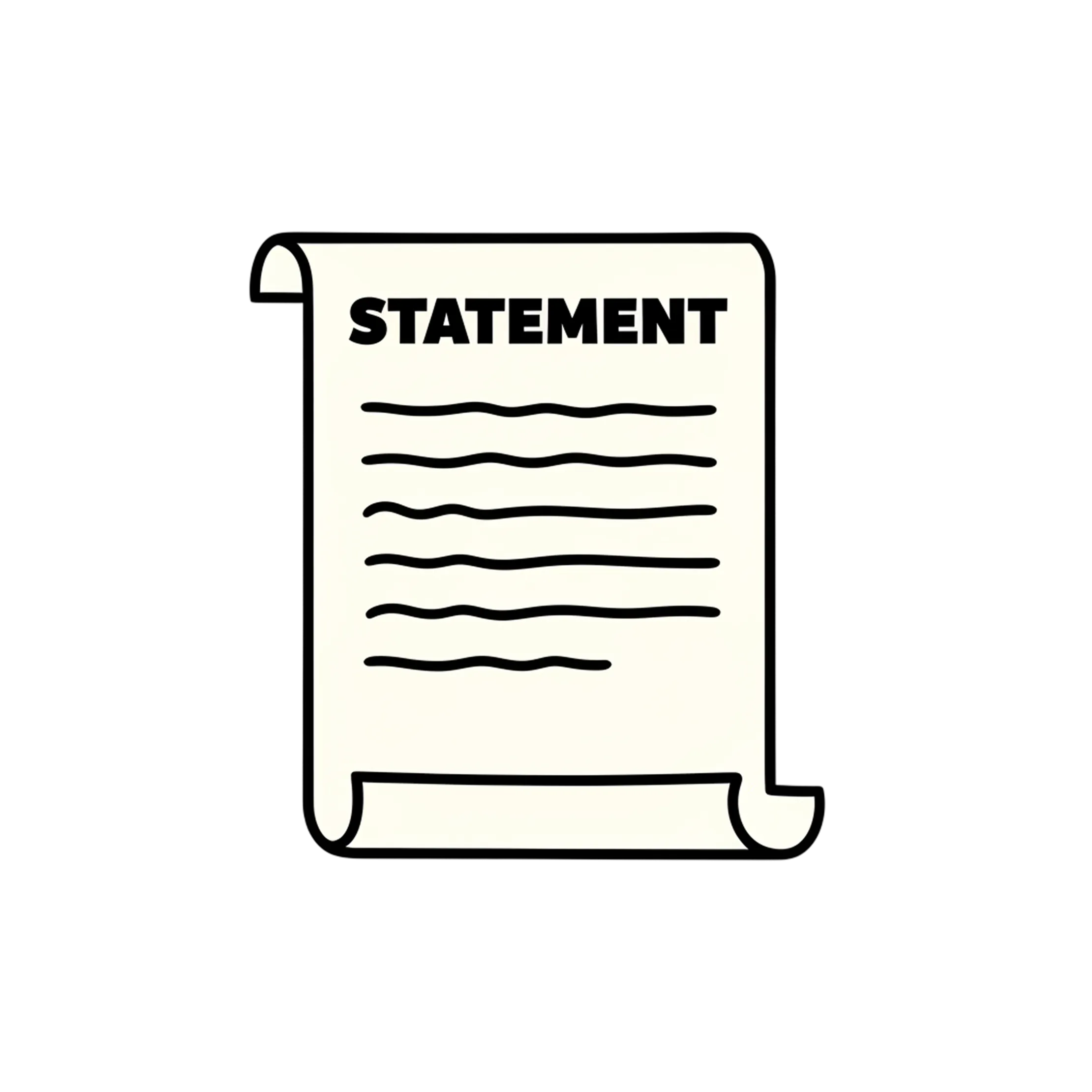A scroll statement document on a warm gradient background
