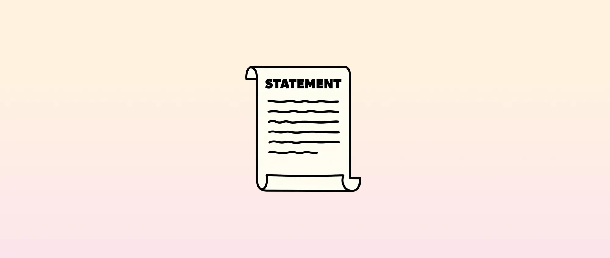 A scroll statement document on a warm gradient background